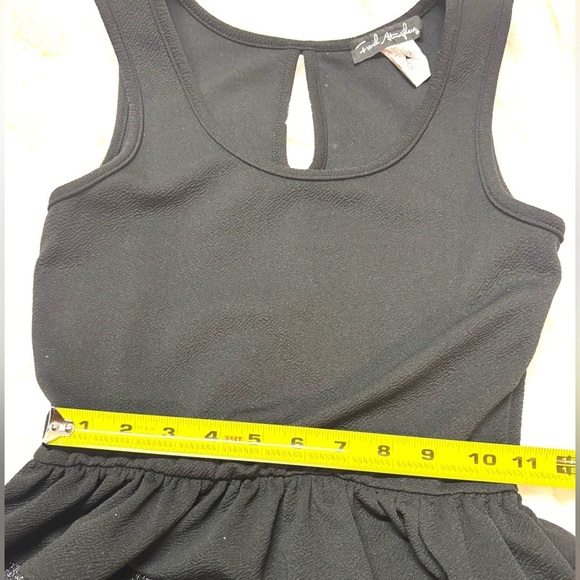 Black Sleeveless Dress With Silver Striped Skirt French Atmosphere Size Medium - Picture 9 of 10